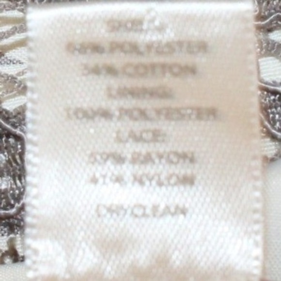 LOFT Petite Lace Shift Dress Sleeveless Scalloped Hem Grey Cream Size 8P - Picture 4 of 6